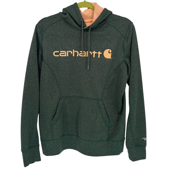 Carhartt Force Extremes Signature Graphic Hoodie Hooded Sweatshirt Women M Green - Picture 1 of 6